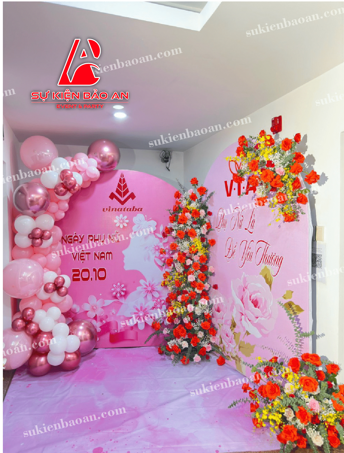 Dịch vụ trang trí backdrop hoa tươi