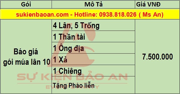 cho thuê múa lân tiệc tất niên