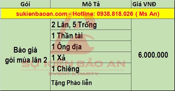 cho thuê múa lân tiệc tất niên