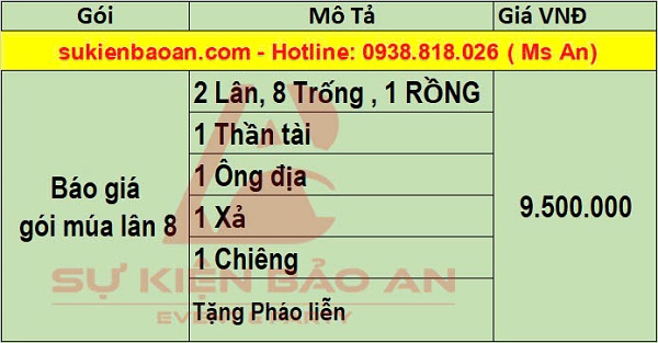 cho thuê múa lân tiệc tất niên