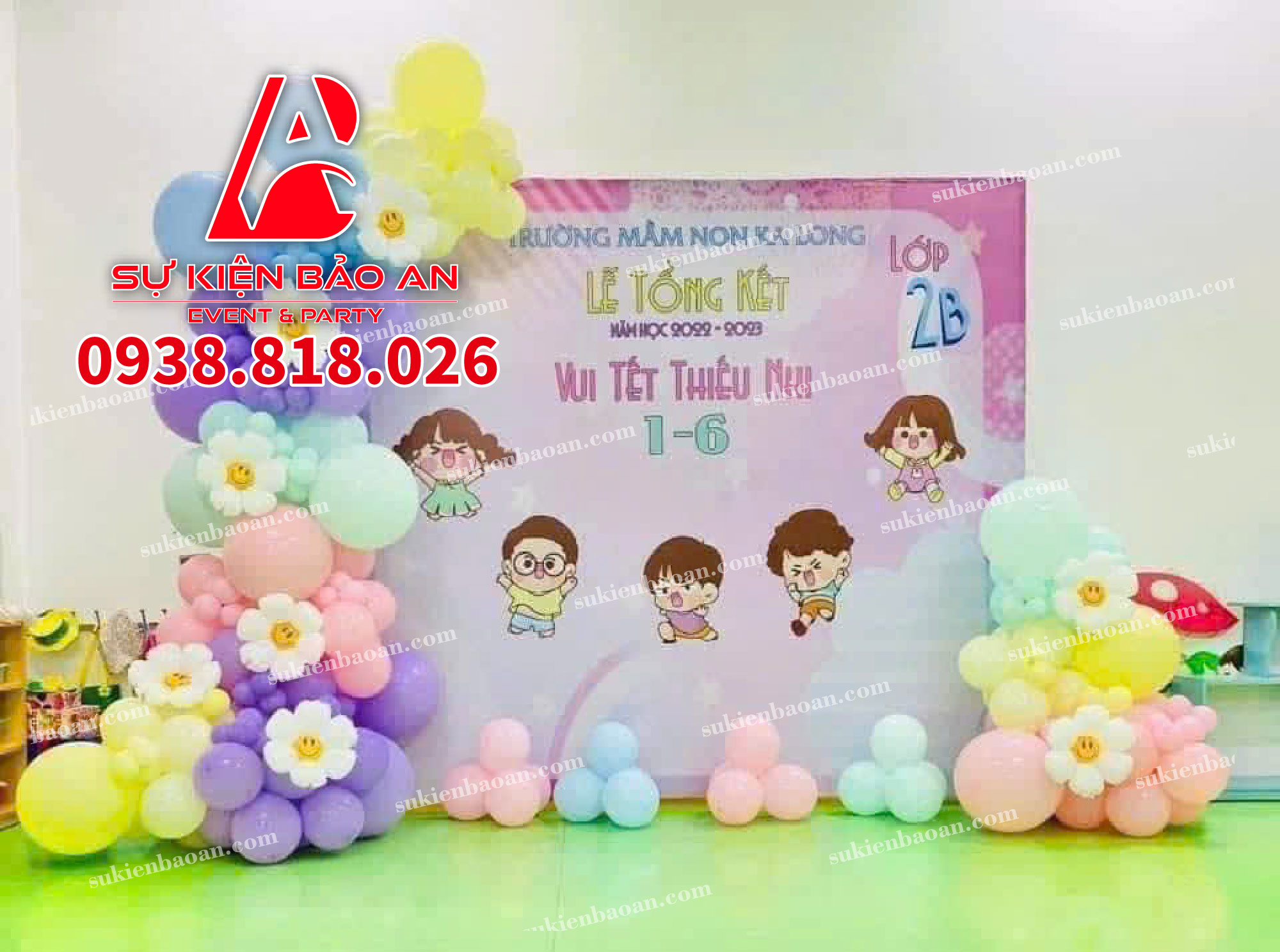 Trang trí backdrop lễ tổng kết năm học