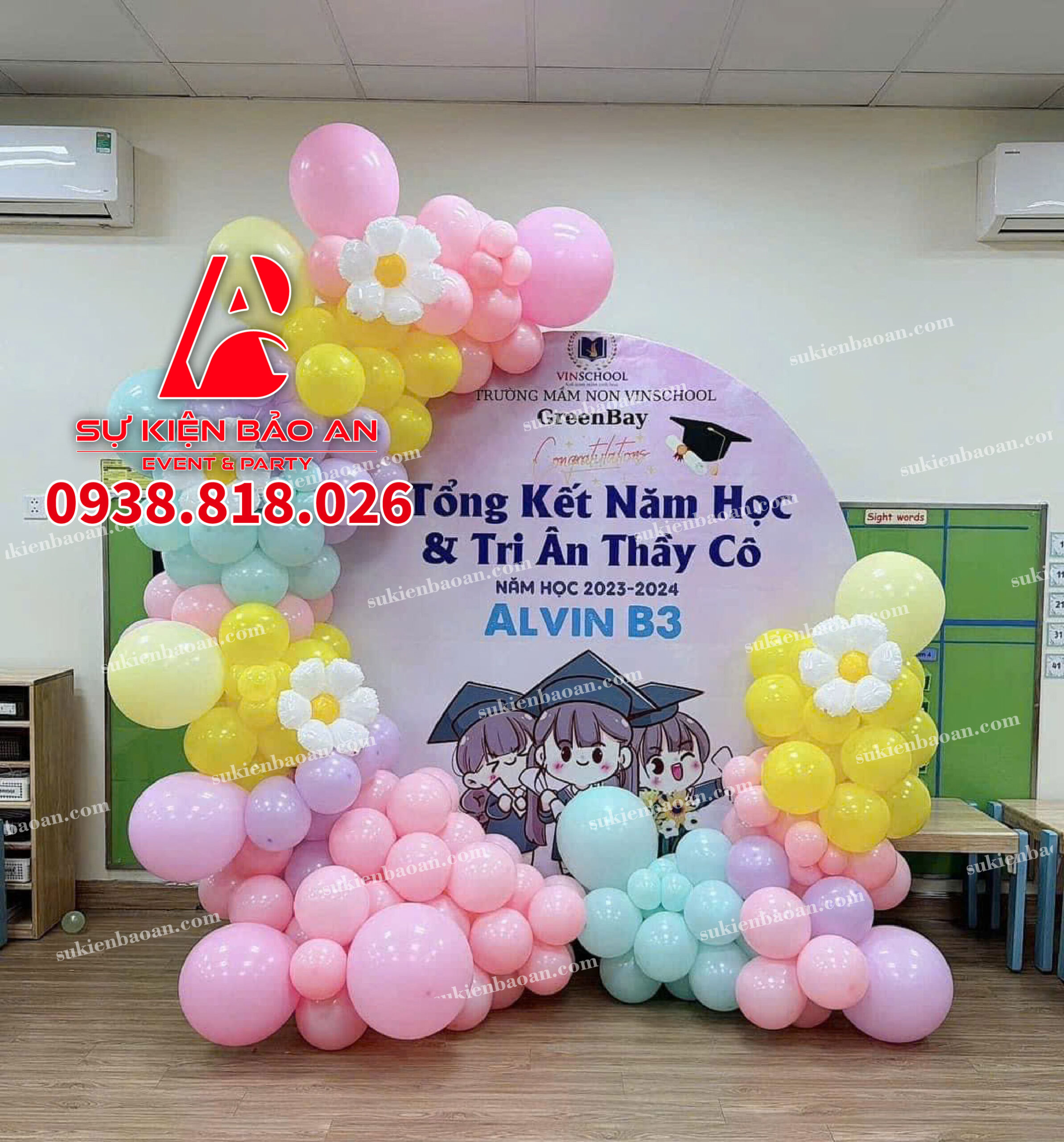 Trang trí backdrop lễ tổng kết năm học