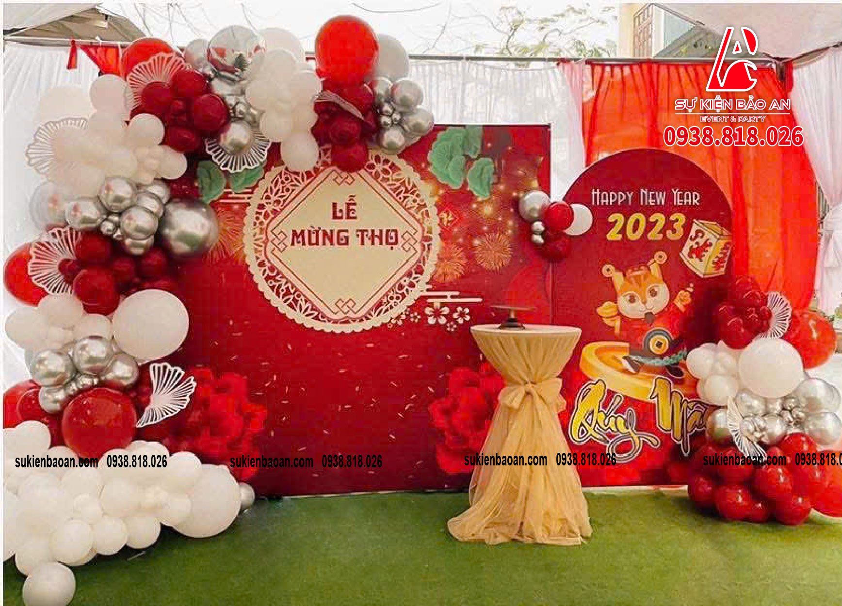 trang trí backdrop mừng thọ