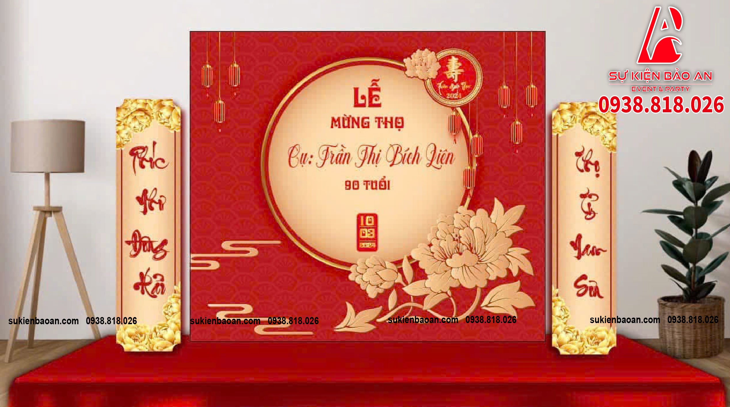 trang trí backdrop mừng thọ