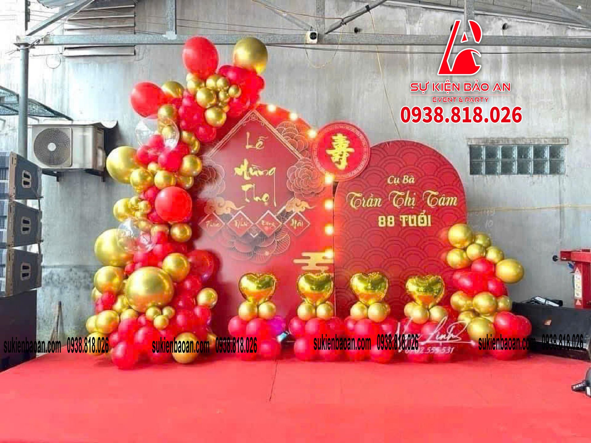 trang trí backdrop mừng thọ