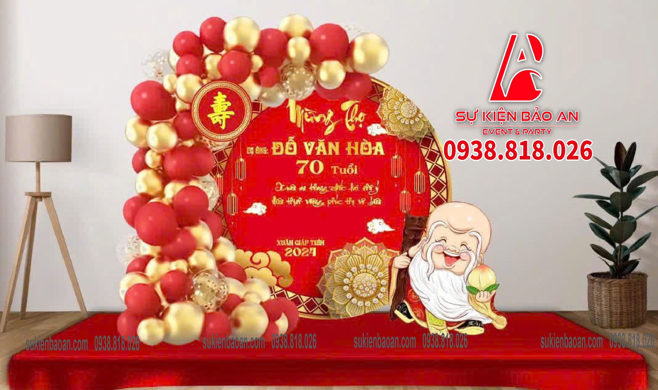 trang trí backdrop mừng thọ