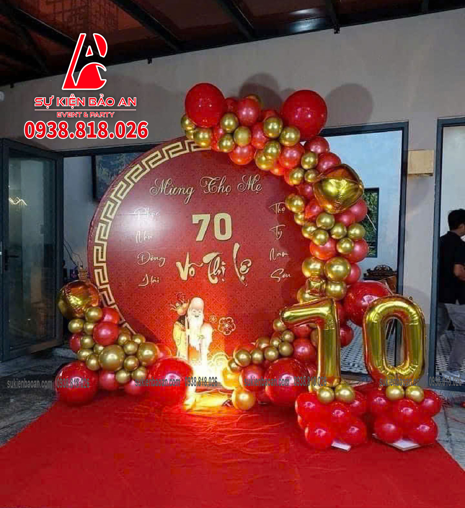 trang trí backdrop mừng thọ