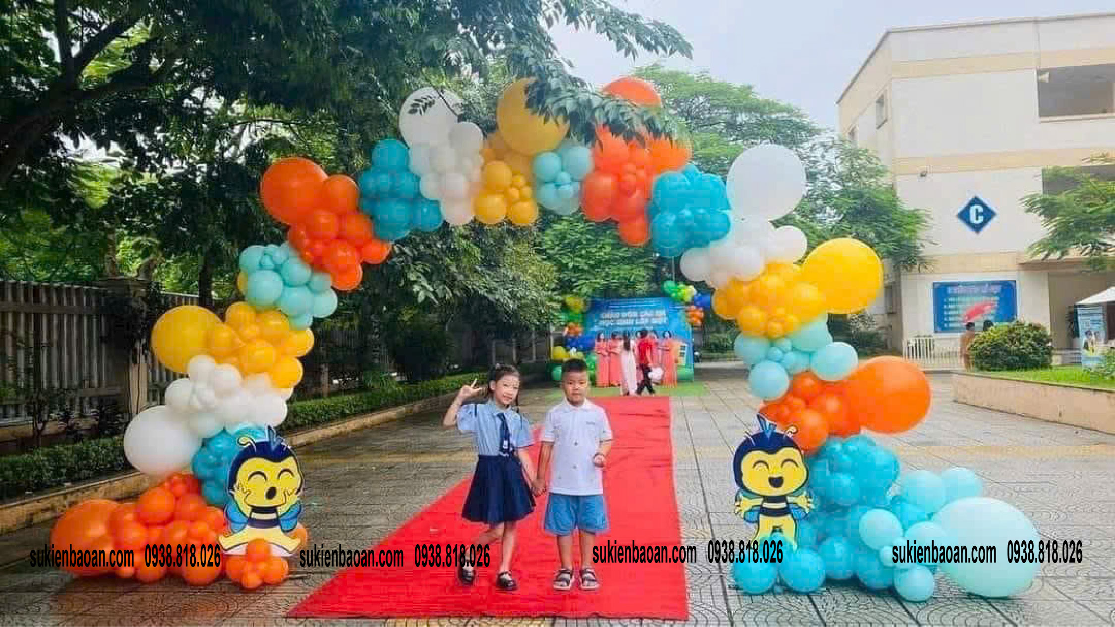 trang trí lễ khai giảng