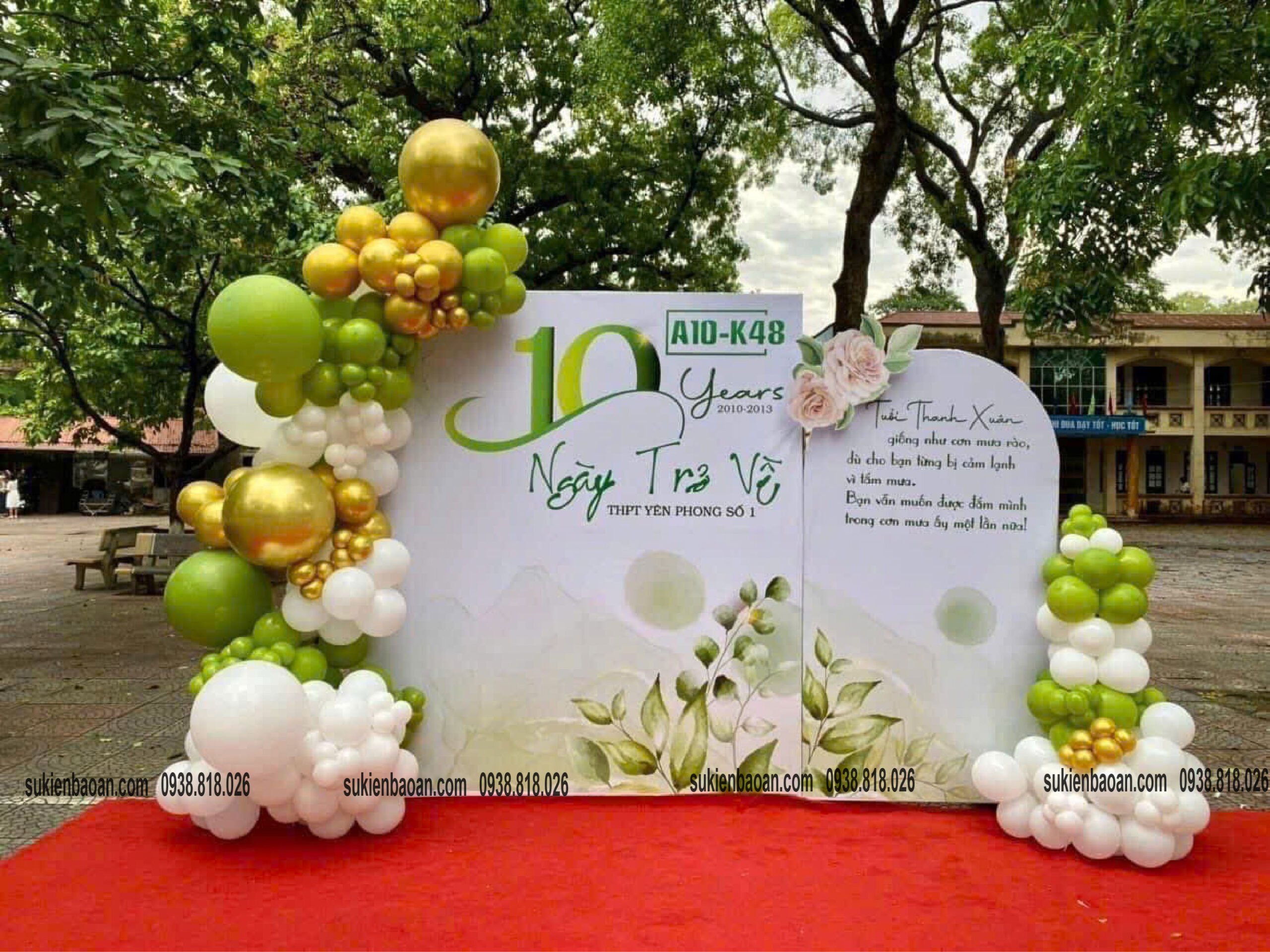 trang trí backdrop kỷ niệm ngày ra trường