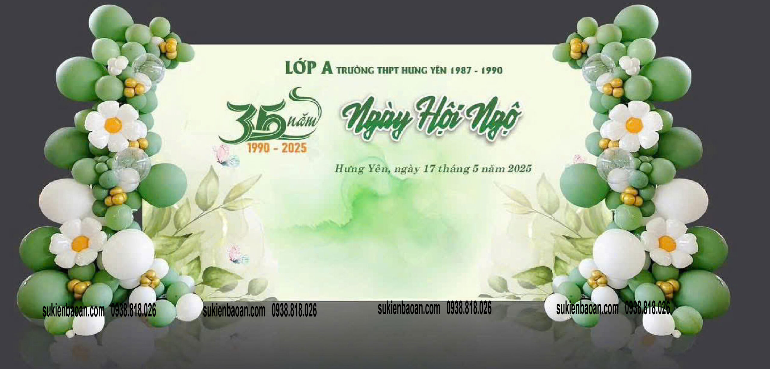 trang trí backdrop họp lớp
