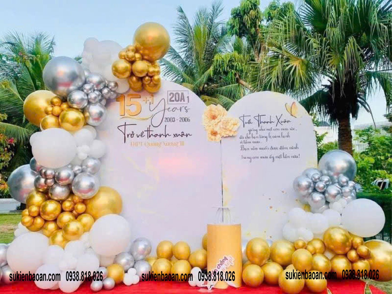 trang trí backdrop họp lớp